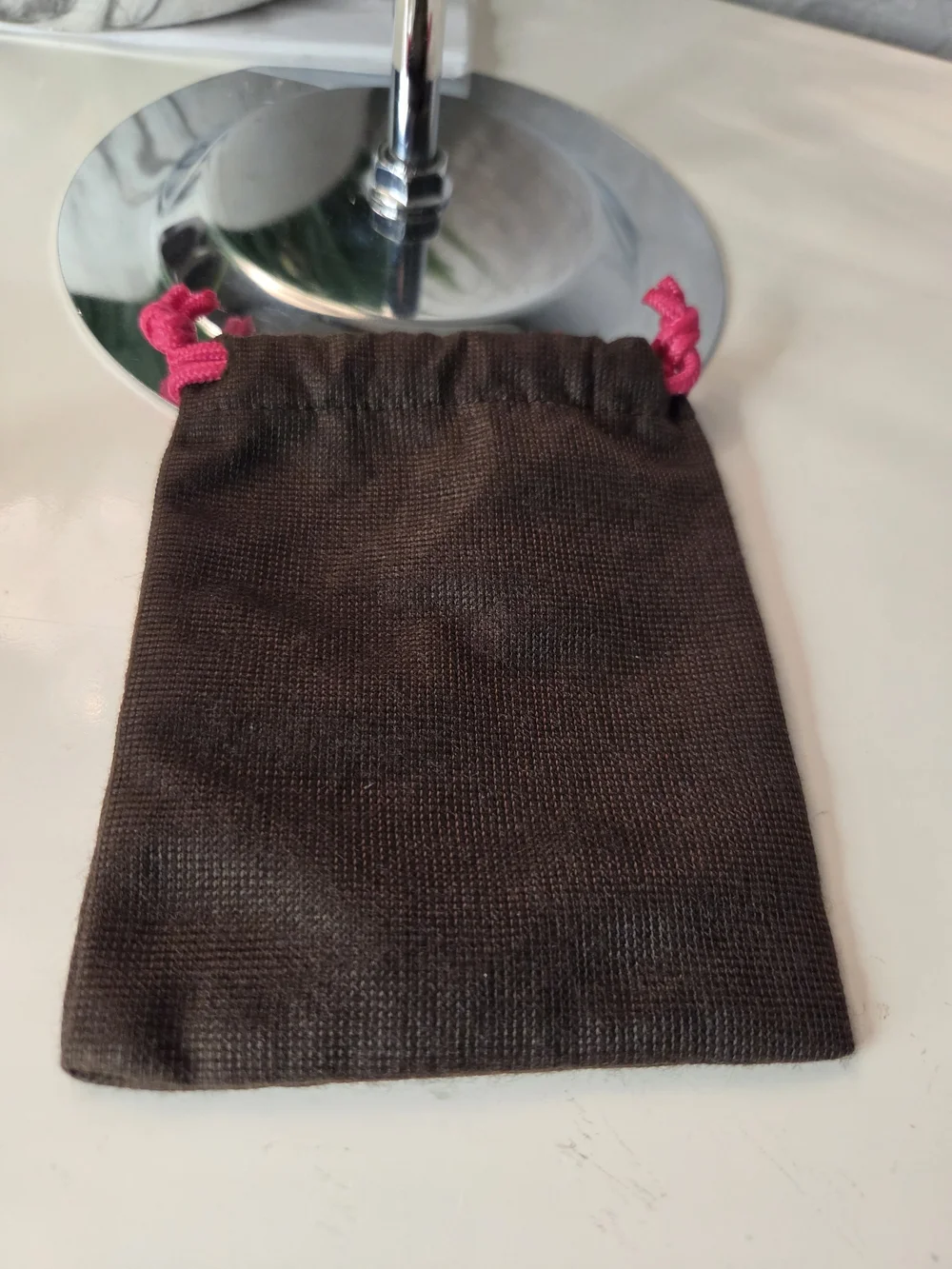Kate Spade Brown Dustbag With Pink Drawstrings-Sm